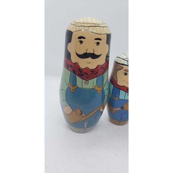 Rare Russian nesting doll set hand painted Business men workers trade Mechanic - Picture 2 of 12